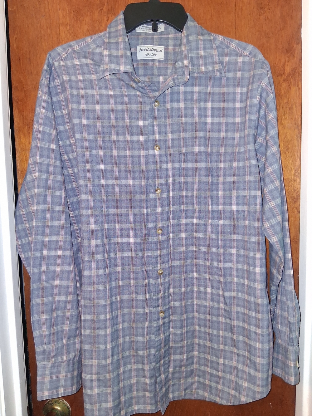 Arrow Invitational Men's Blue Plaid Casual Button-Down Shirt